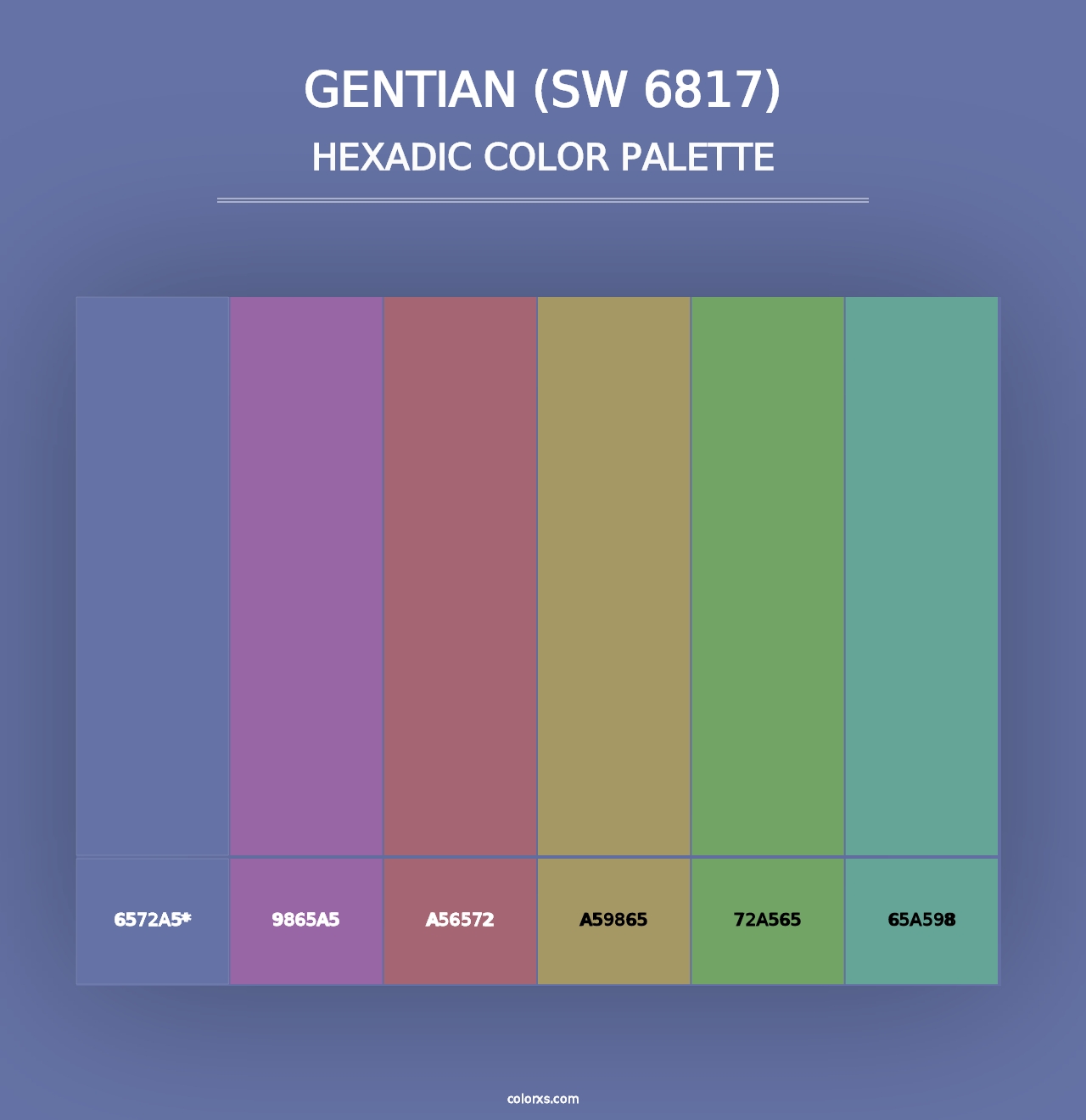 Gentian (SW 6817) - Hexadic Color Palette