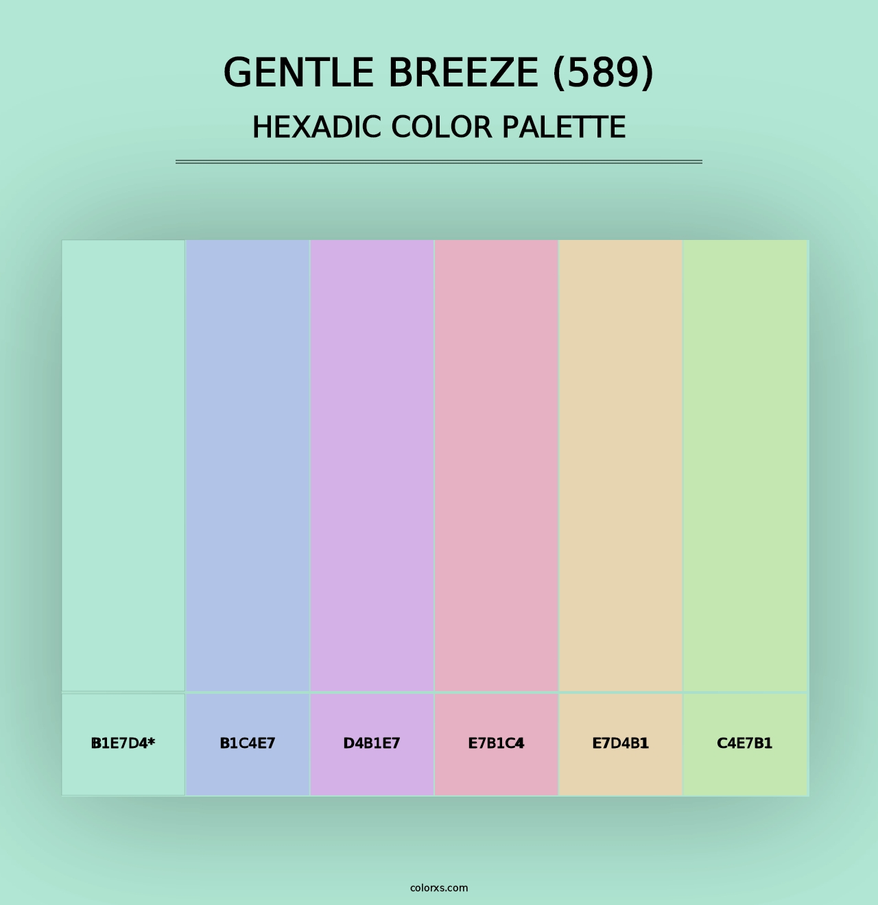 Gentle Breeze (589) - Hexadic Color Palette