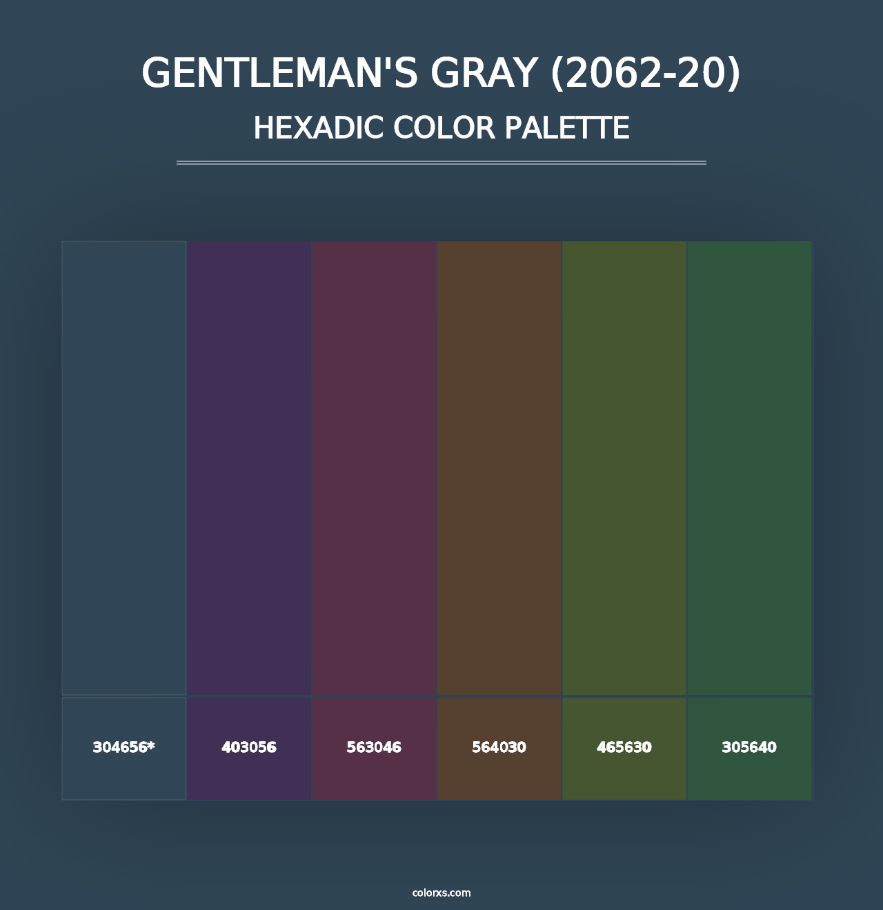 Gentleman's Gray (2062-20) - Hexadic Color Palette