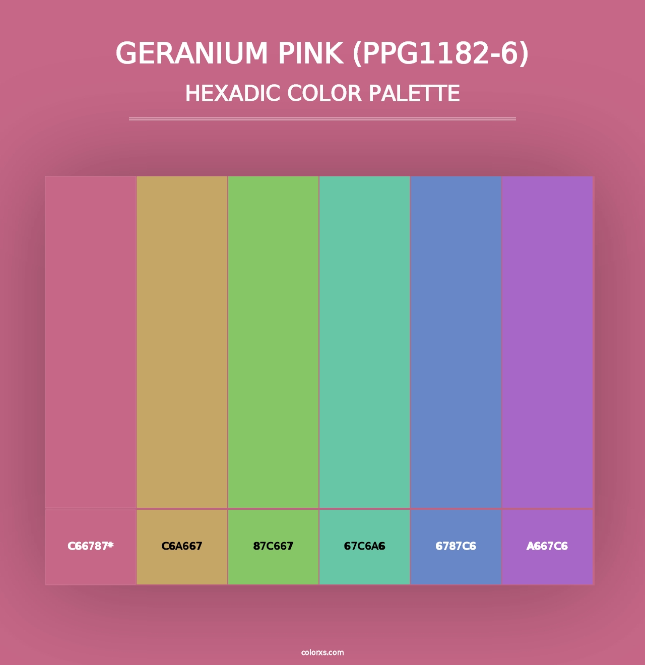 Geranium Pink (PPG1182-6) - Hexadic Color Palette