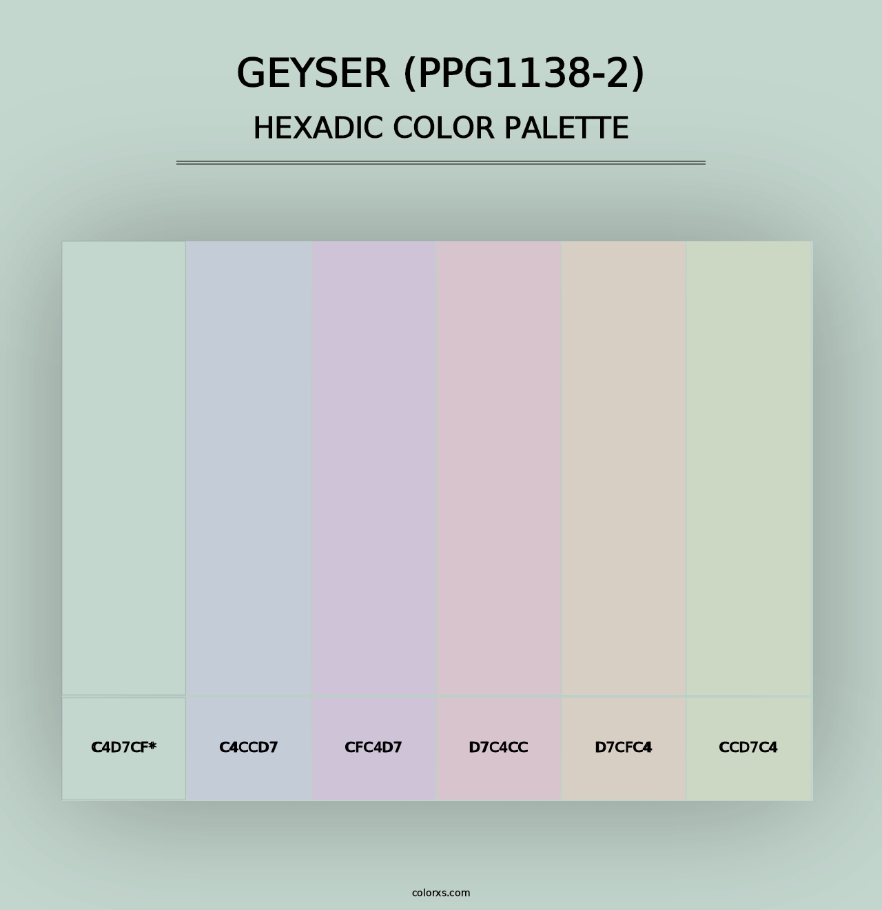 Geyser (PPG1138-2) - Hexadic Color Palette