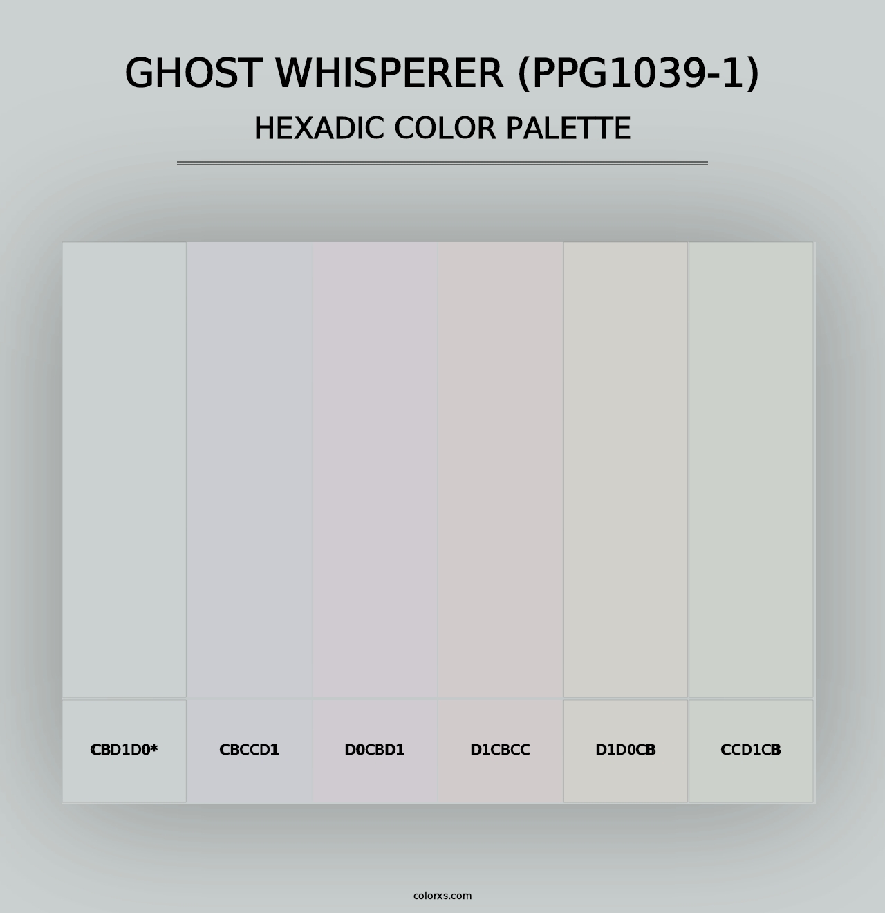 Ghost Whisperer (PPG1039-1) - Hexadic Color Palette