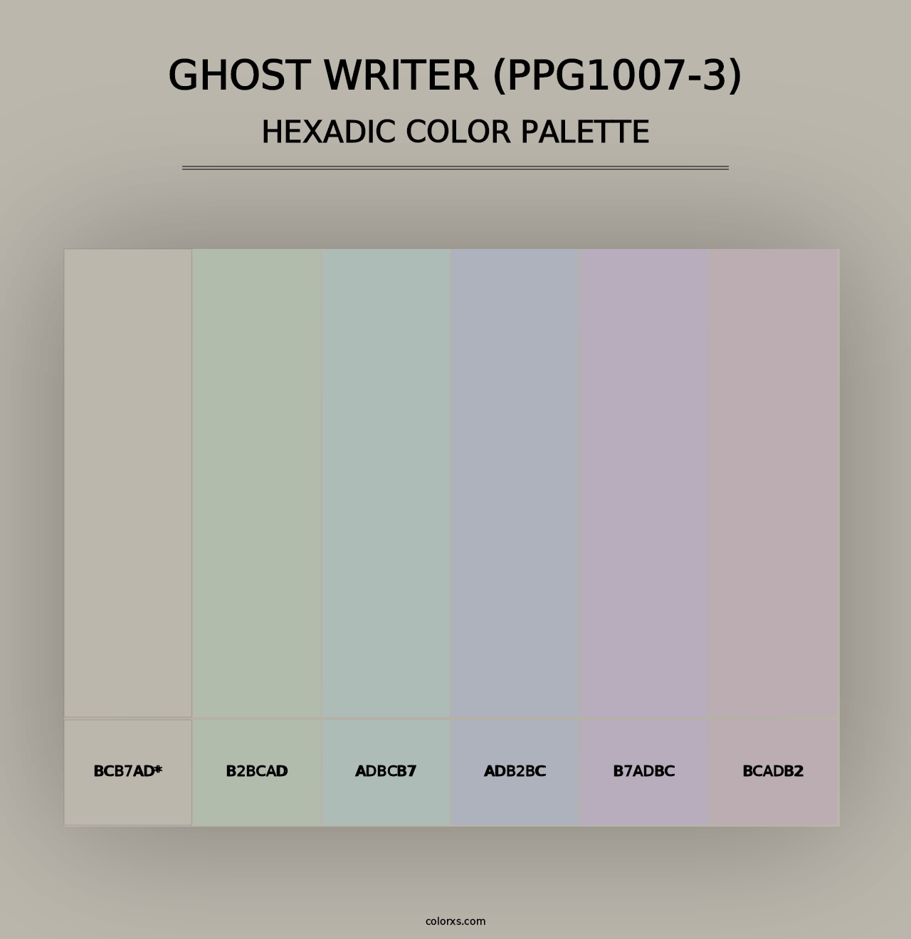 Ghost Writer (PPG1007-3) - Hexadic Color Palette