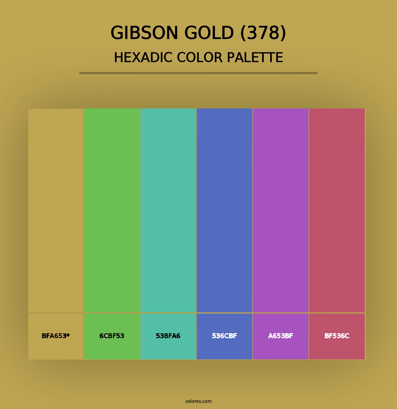 Gibson Gold (378) - Hexadic Color Palette