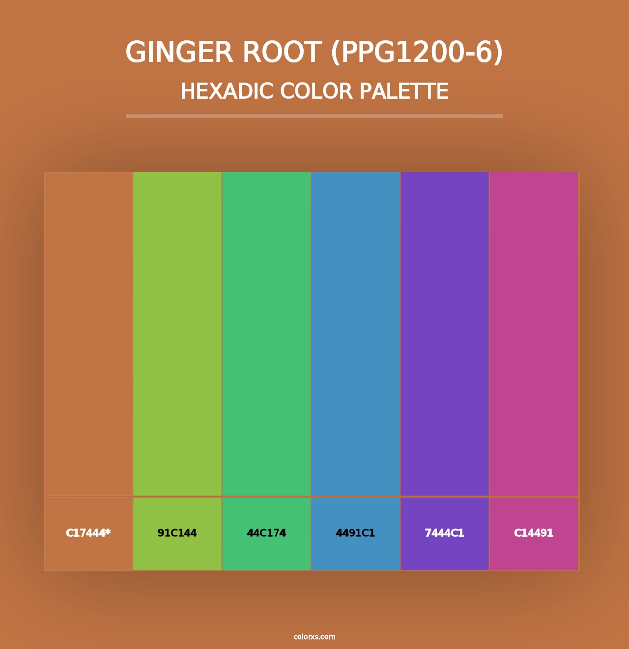 Ginger Root (PPG1200-6) - Hexadic Color Palette