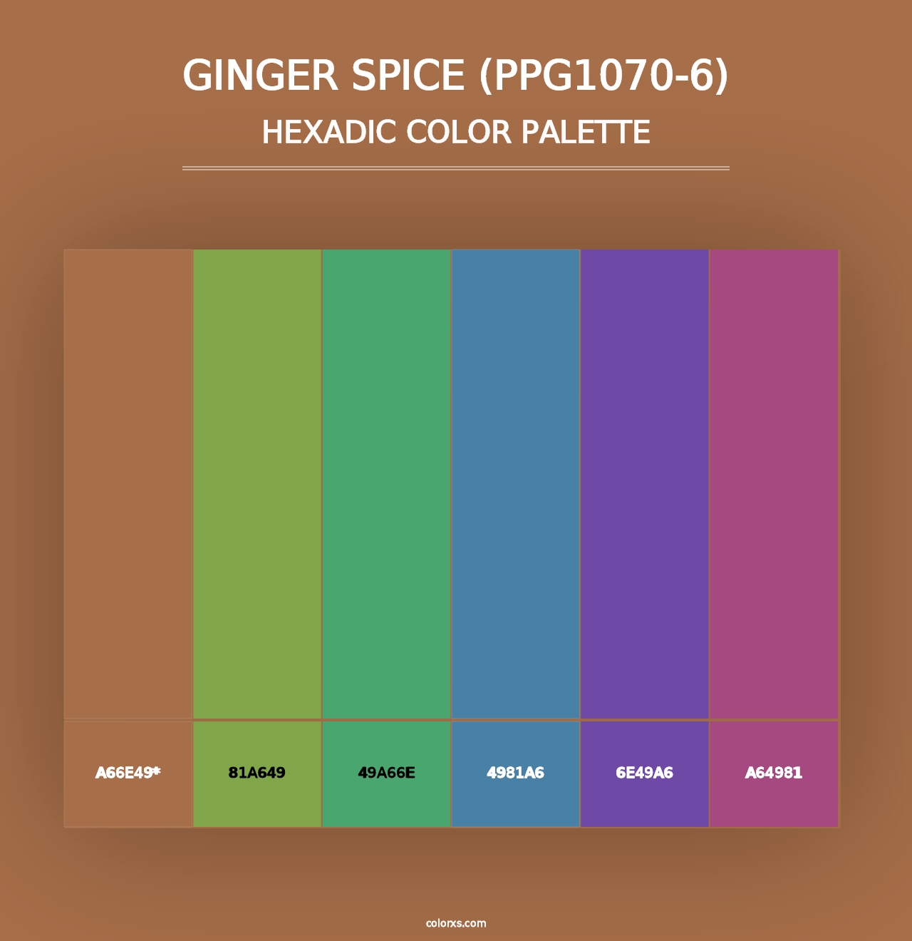 Ginger Spice (PPG1070-6) - Hexadic Color Palette