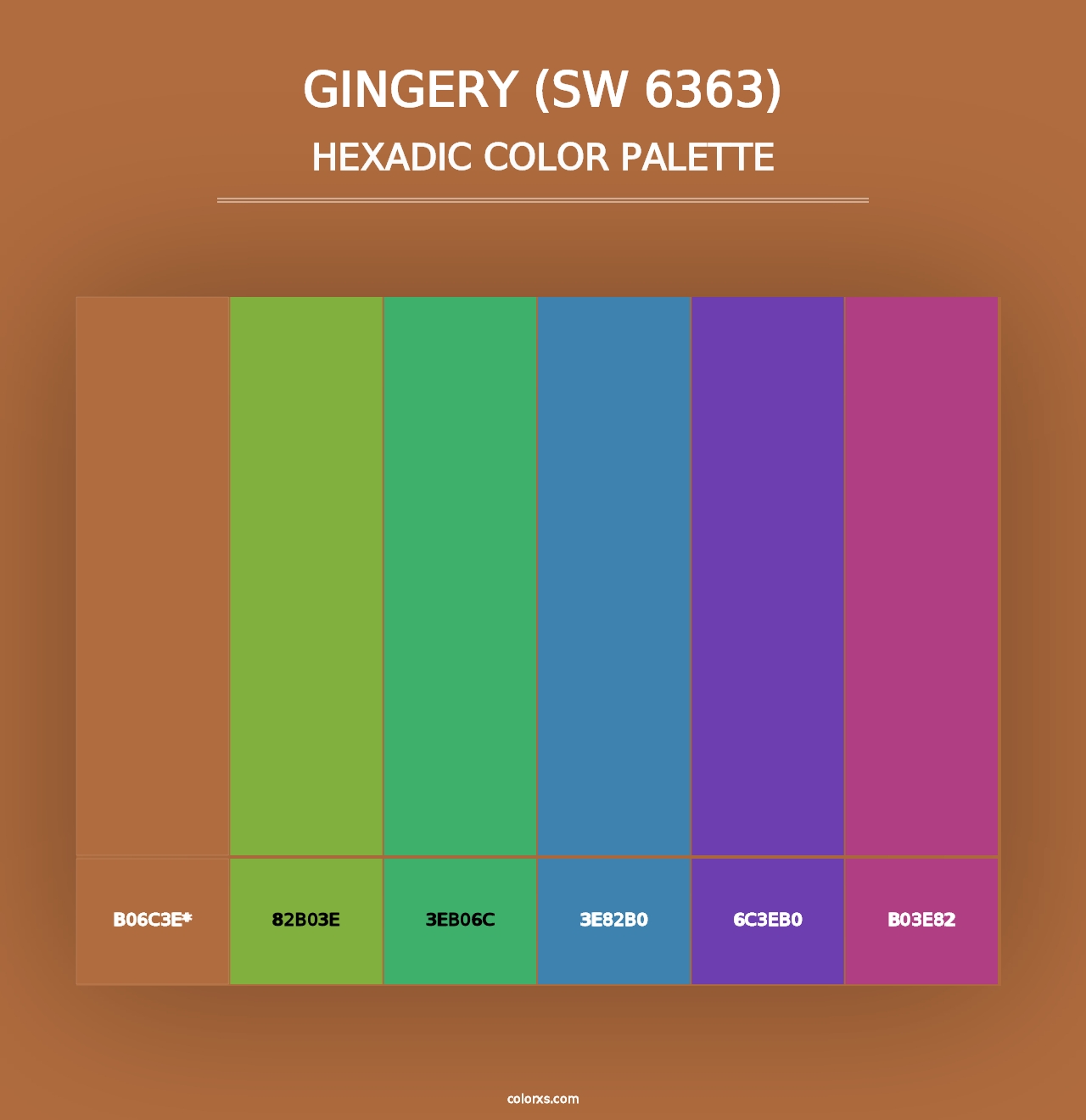 Gingery (SW 6363) - Hexadic Color Palette