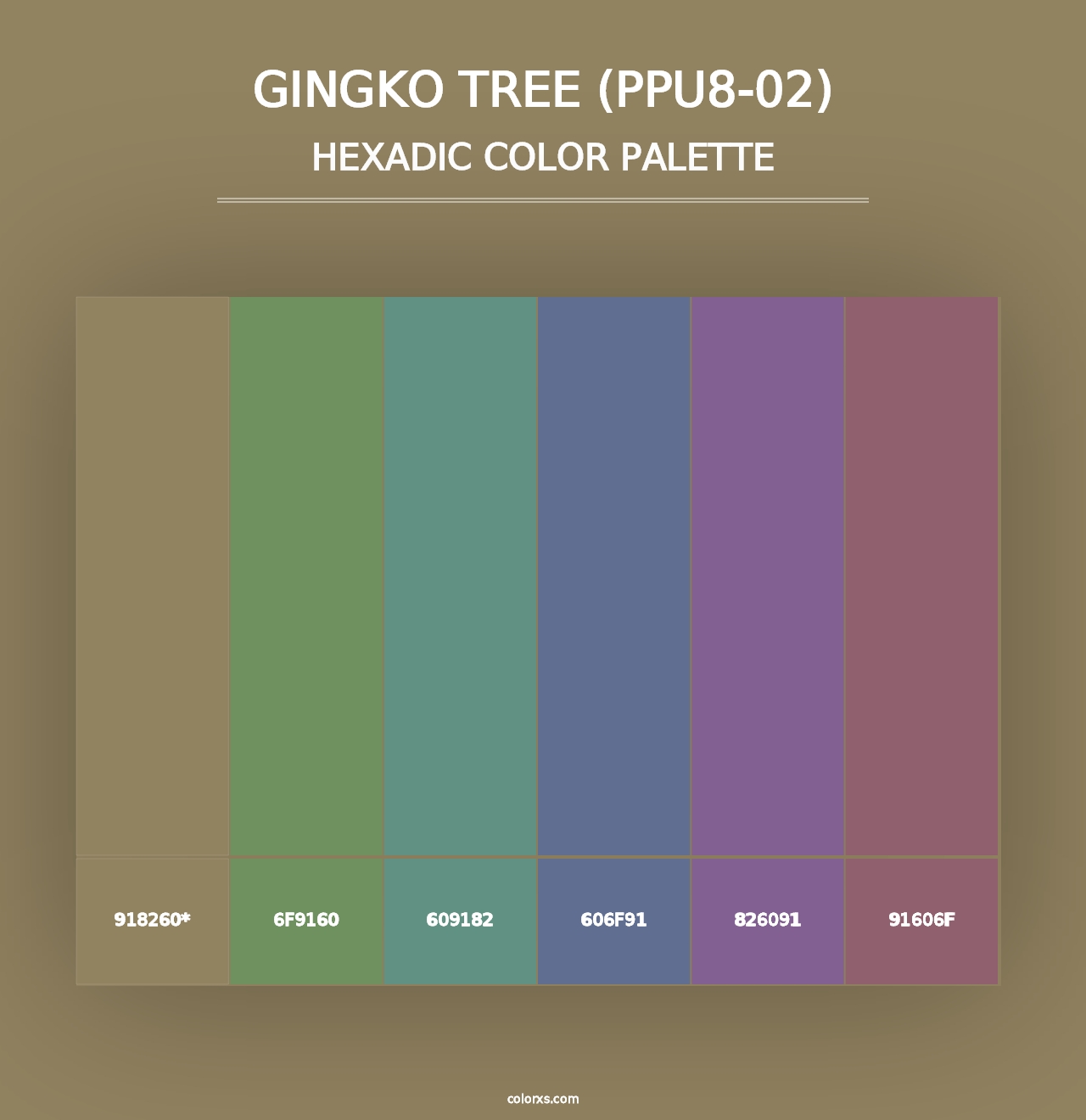 Gingko Tree (PPU8-02) - Hexadic Color Palette