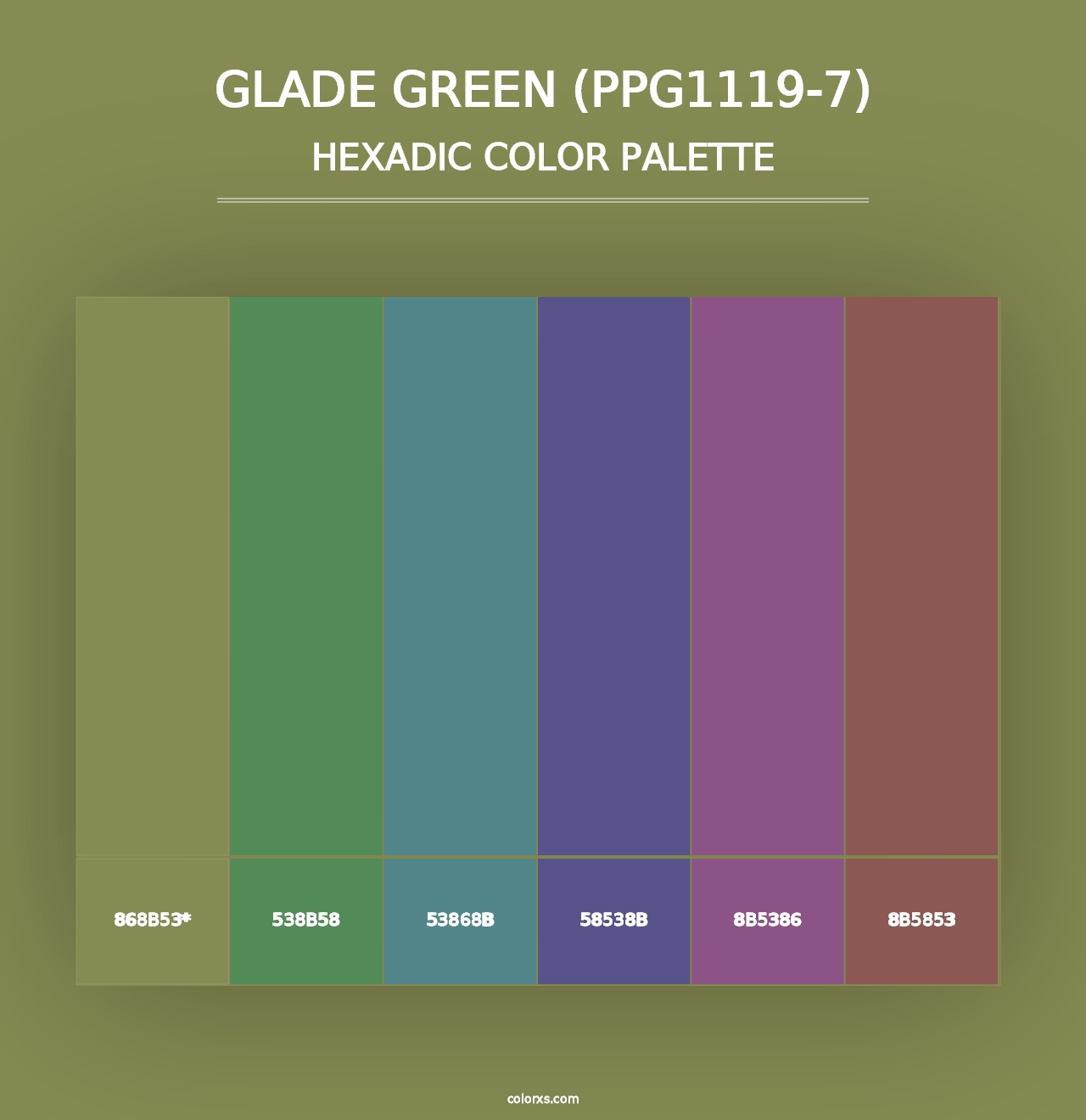 Glade Green (PPG1119-7) - Hexadic Color Palette