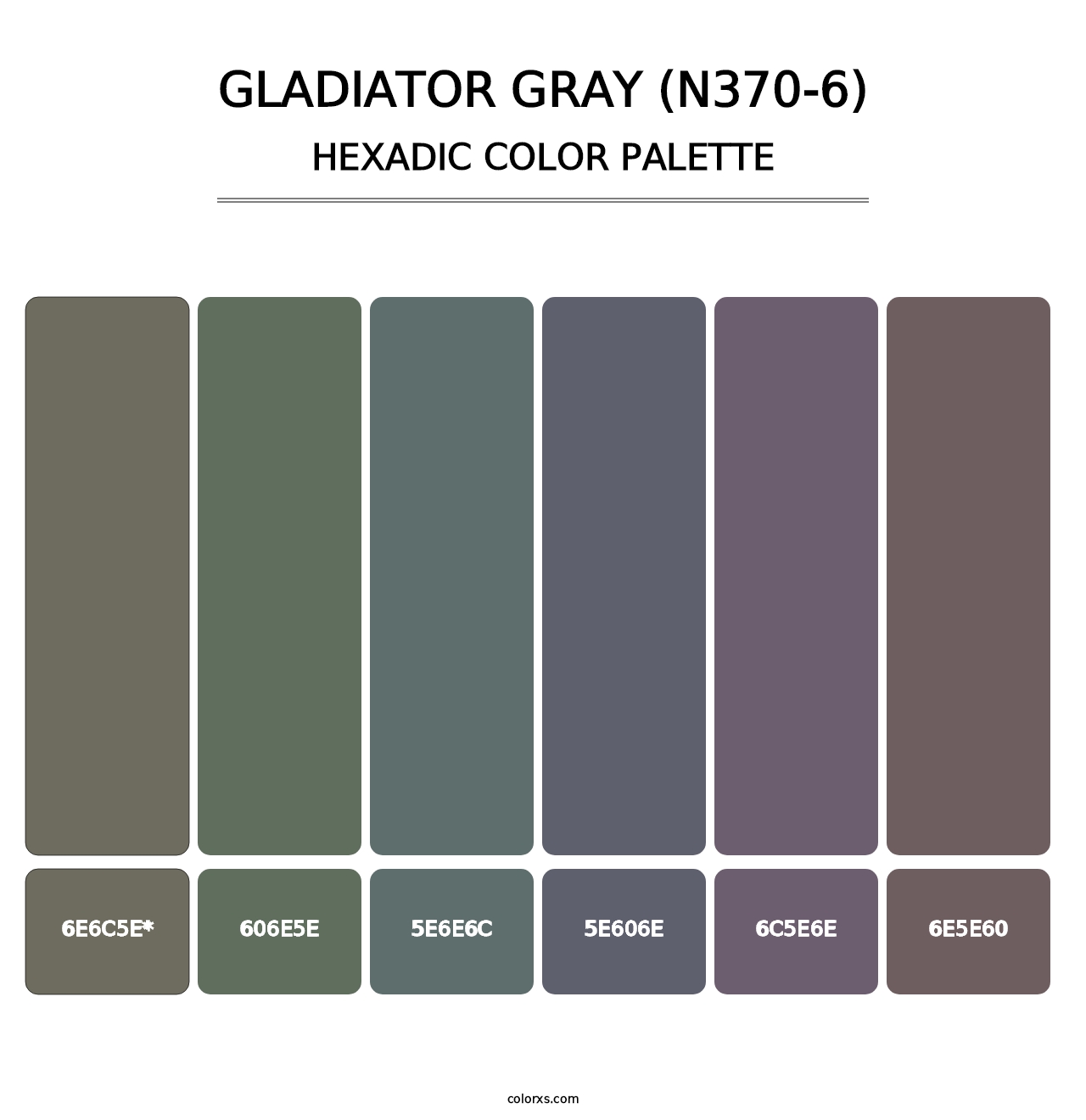 Gladiator Gray (N370-6) - Hexadic Color Palette