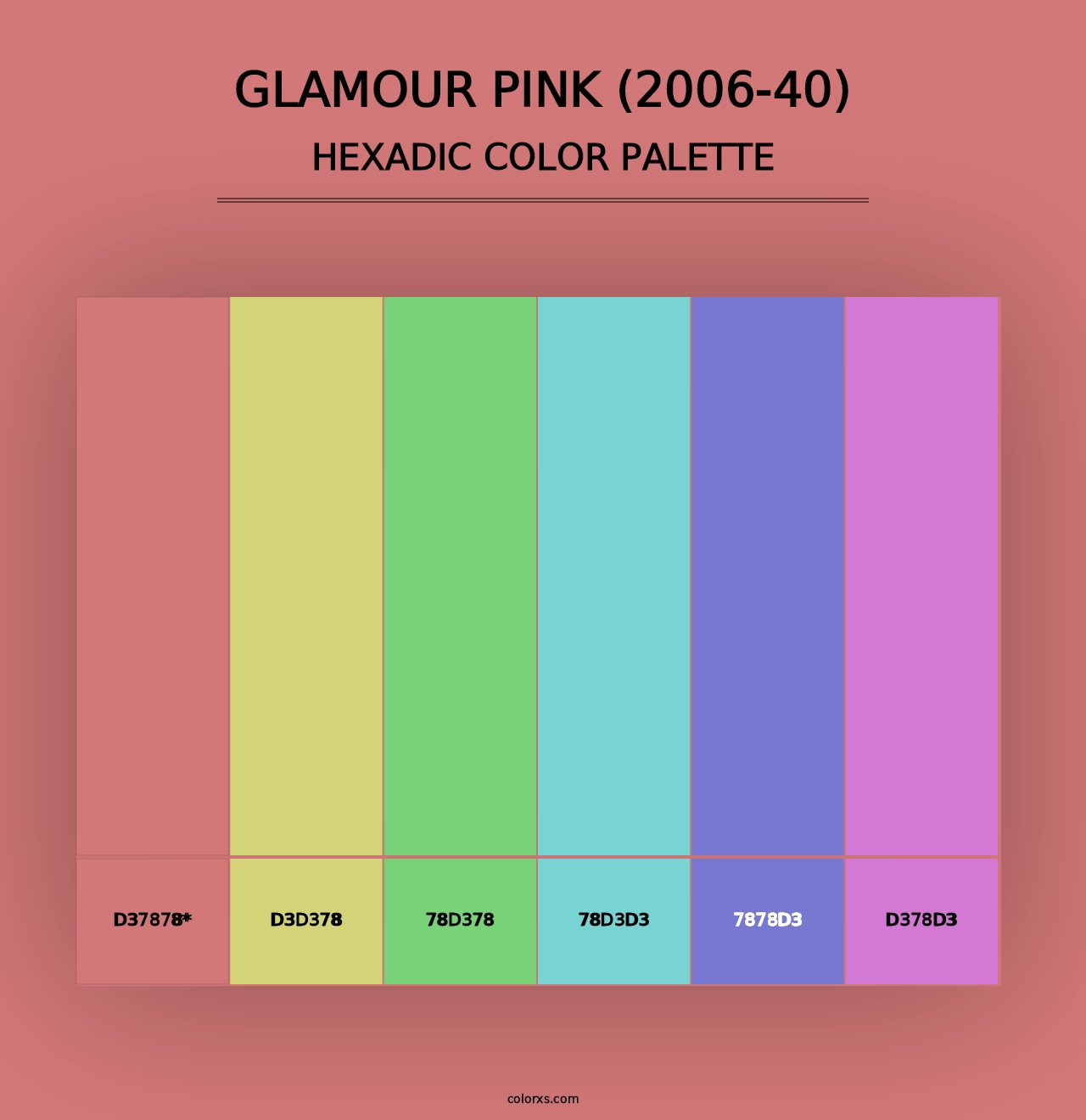 Glamour Pink (2006-40) - Hexadic Color Palette