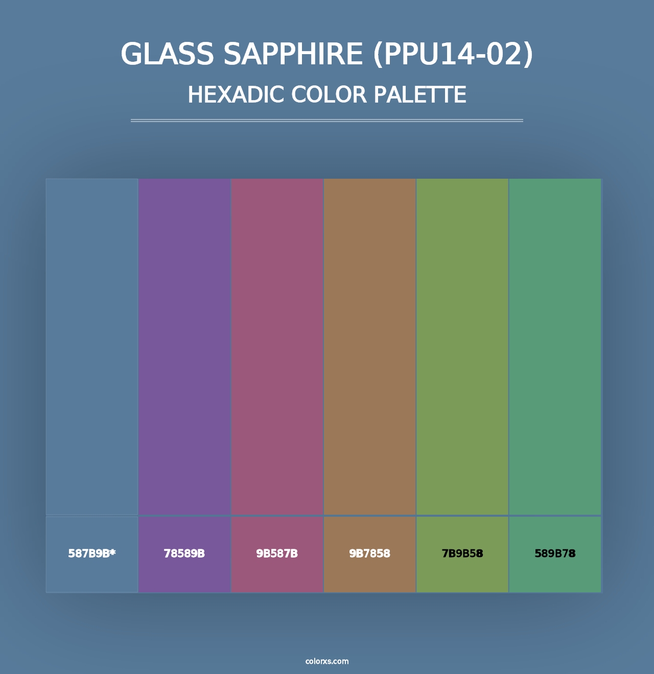 Glass Sapphire (PPU14-02) - Hexadic Color Palette