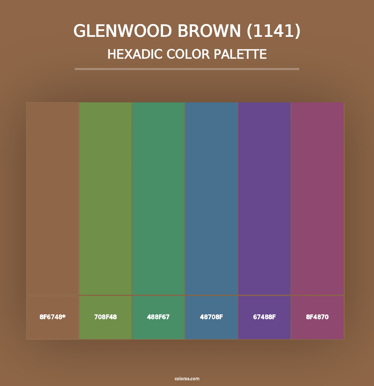 Glenwood Brown (1141) - Hexadic Color Palette