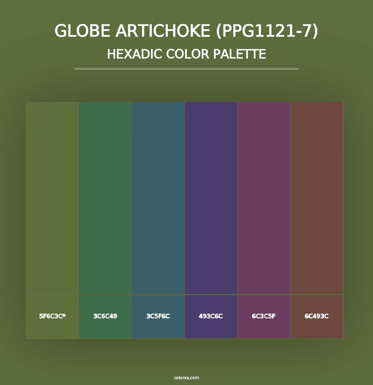 Globe Artichoke (PPG1121-7) - Hexadic Color Palette