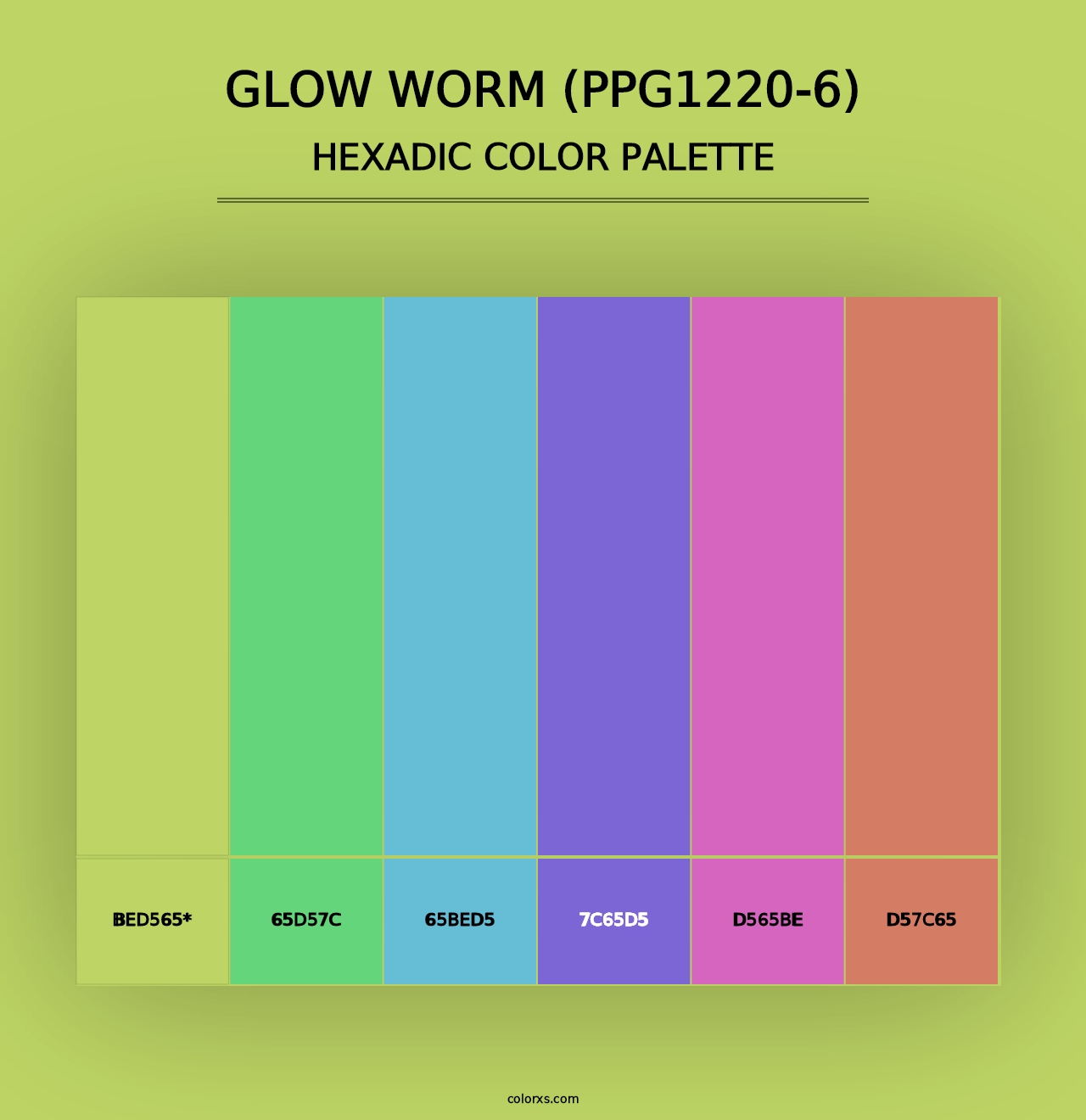 Glow Worm (PPG1220-6) - Hexadic Color Palette