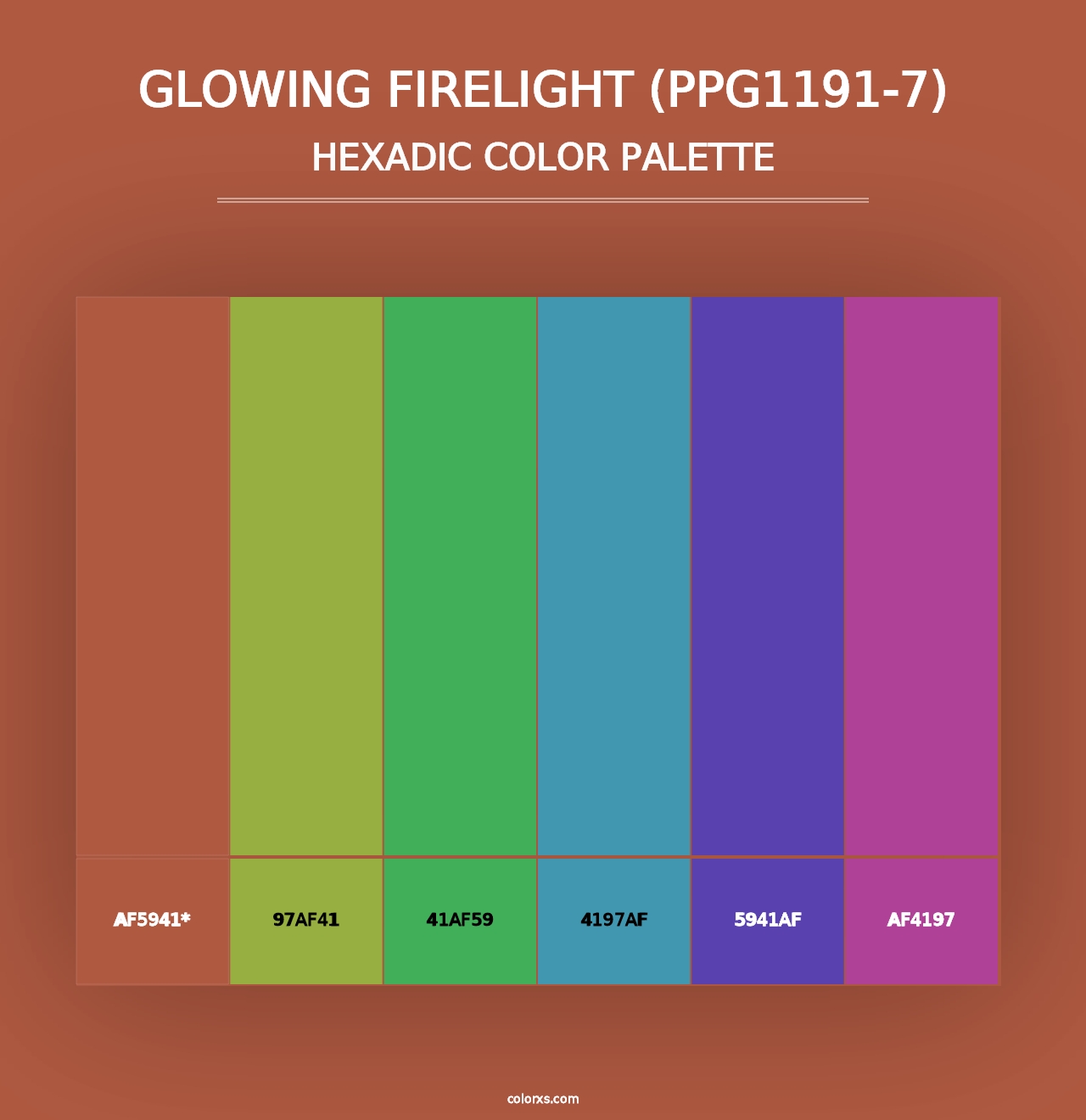 Glowing Firelight (PPG1191-7) - Hexadic Color Palette