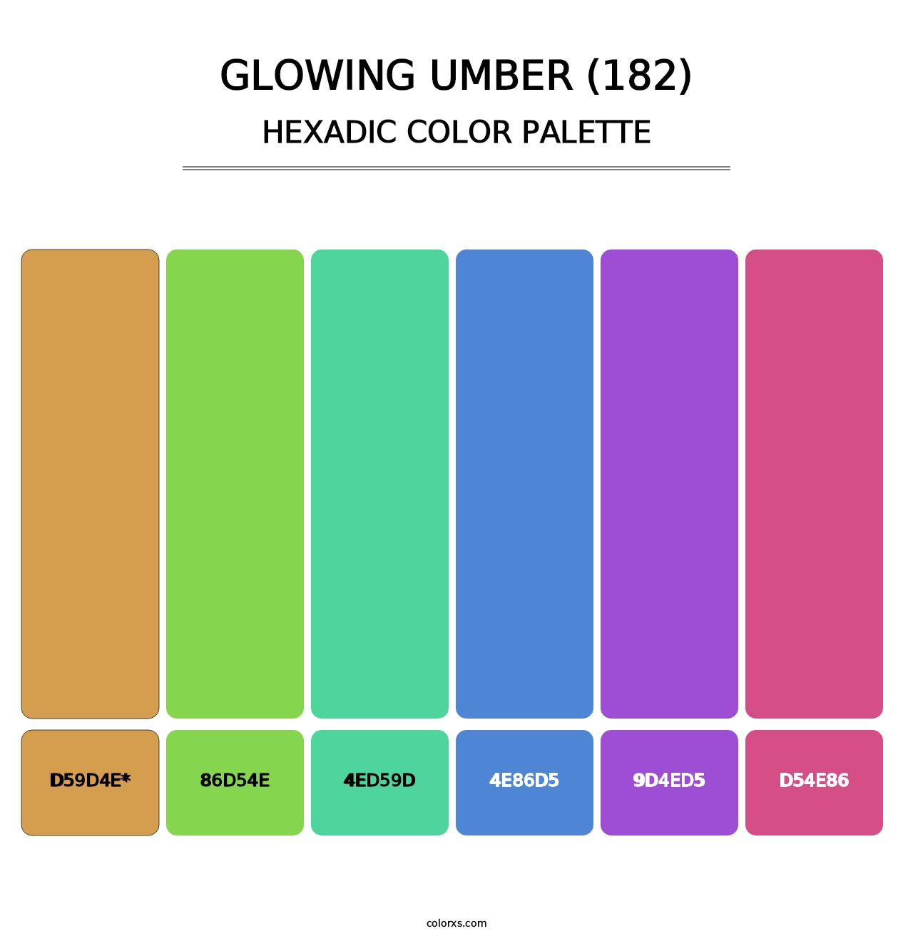 Glowing Umber (182) - Hexadic Color Palette