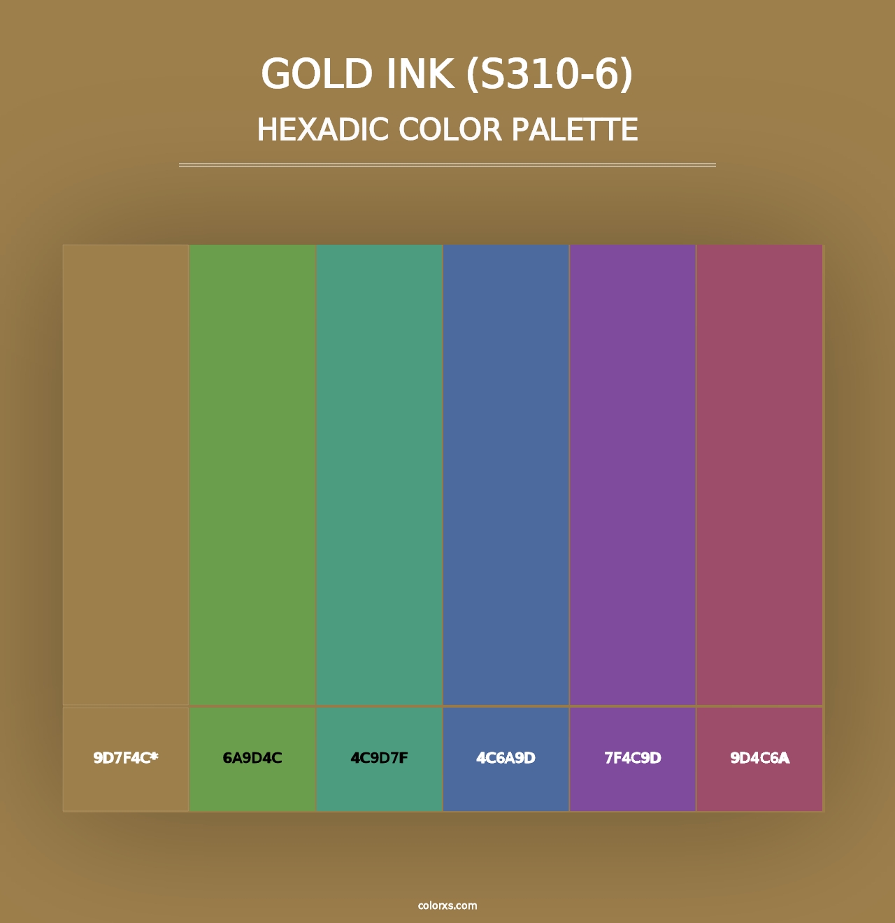 Gold Ink (S310-6) - Hexadic Color Palette