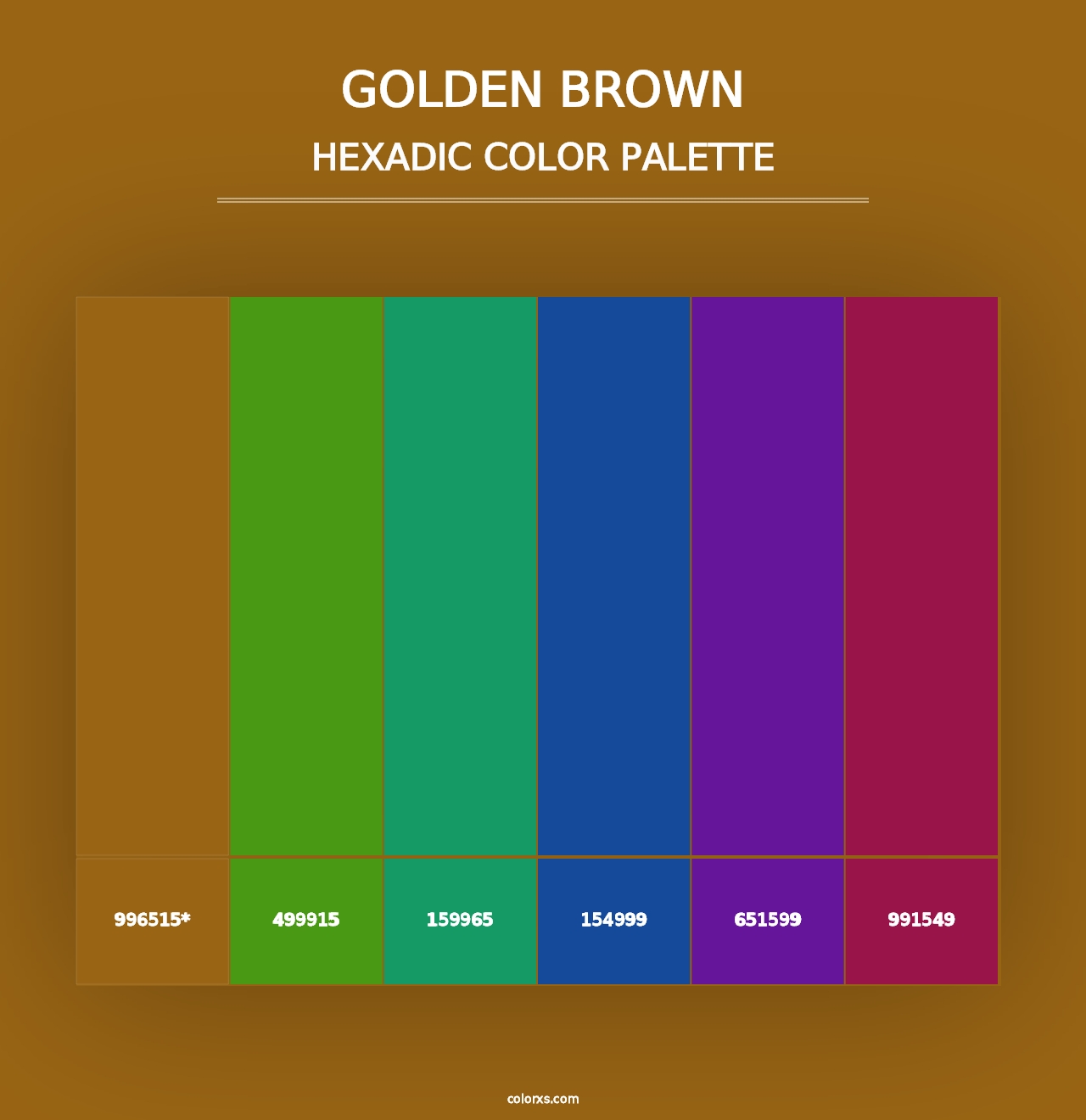 Golden brown - Hexadic Color Palette