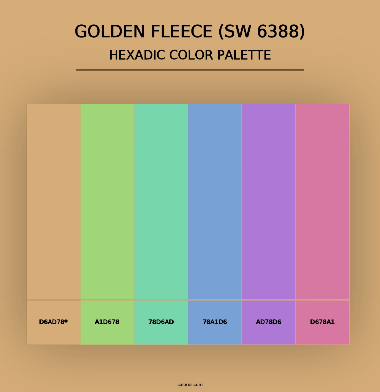 Golden Fleece (SW 6388) - Hexadic Color Palette