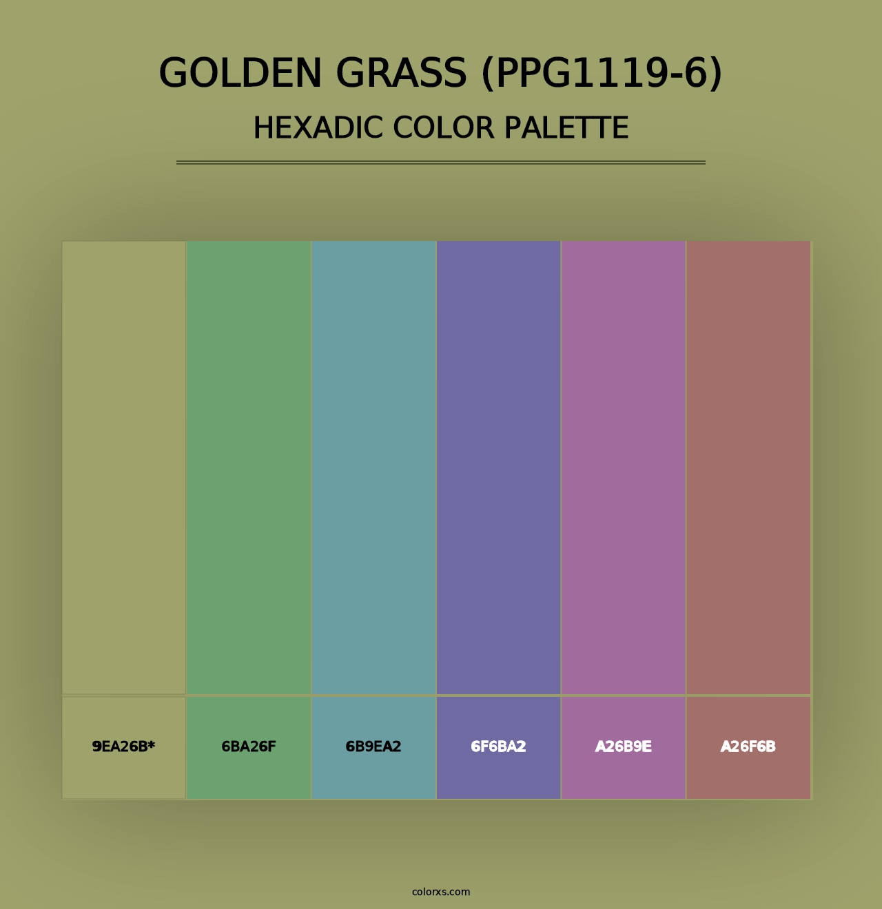 Golden Grass (PPG1119-6) - Hexadic Color Palette