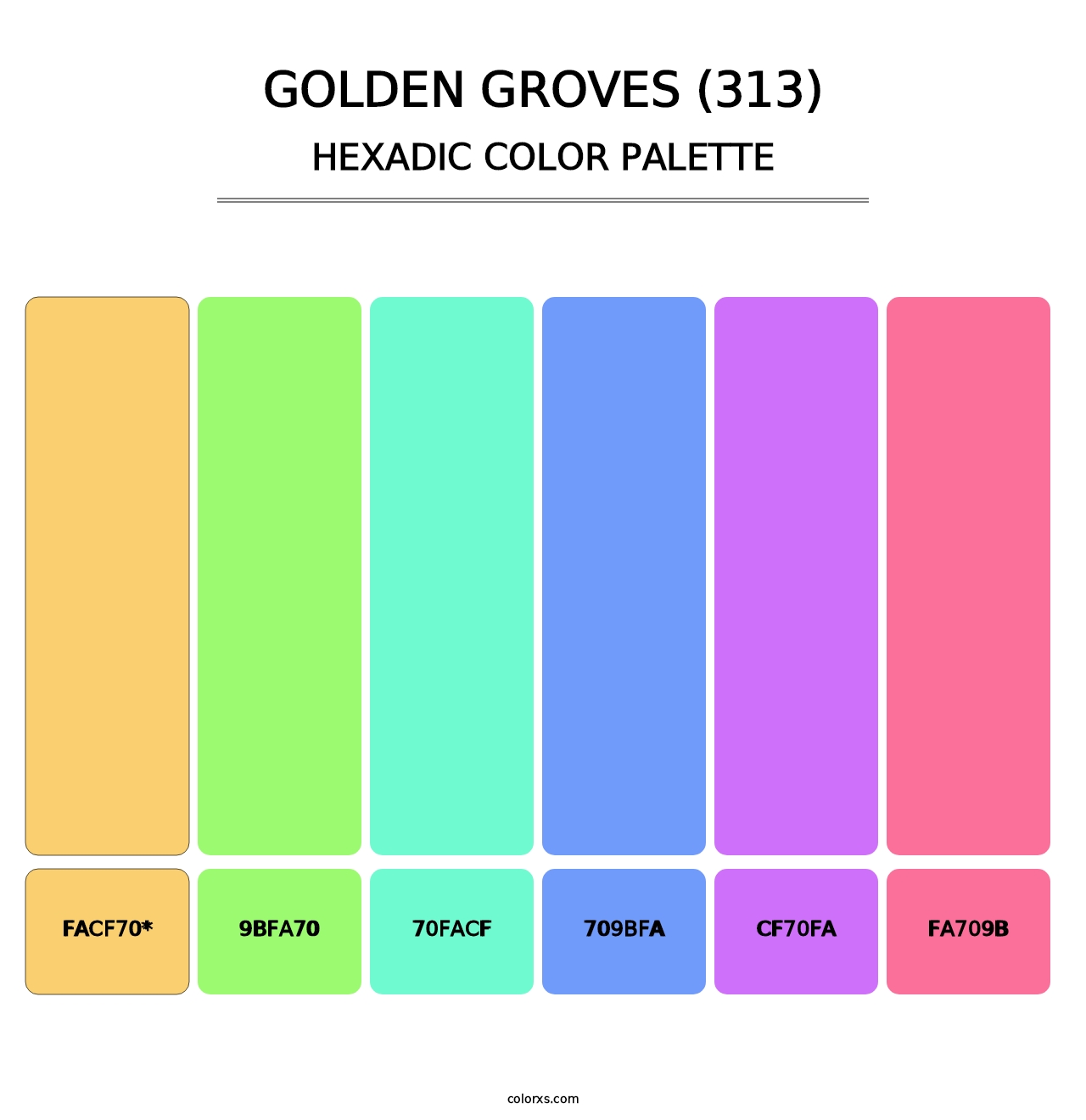 Golden Groves (313) - Hexadic Color Palette