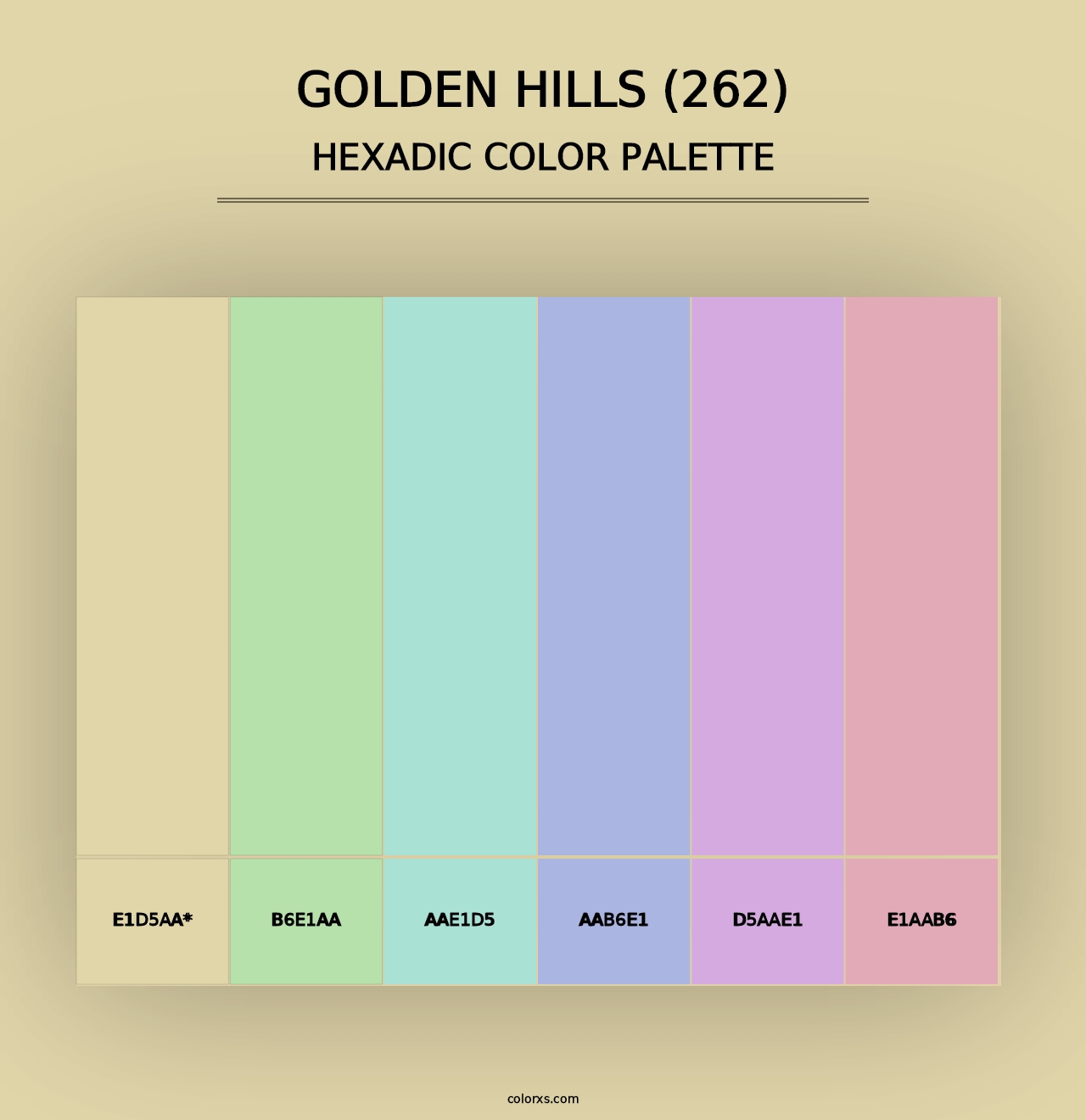 Golden Hills (262) - Hexadic Color Palette