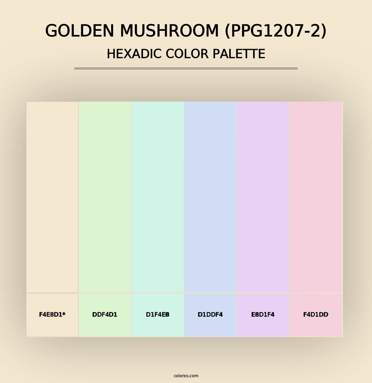 Golden Mushroom (PPG1207-2) - Hexadic Color Palette