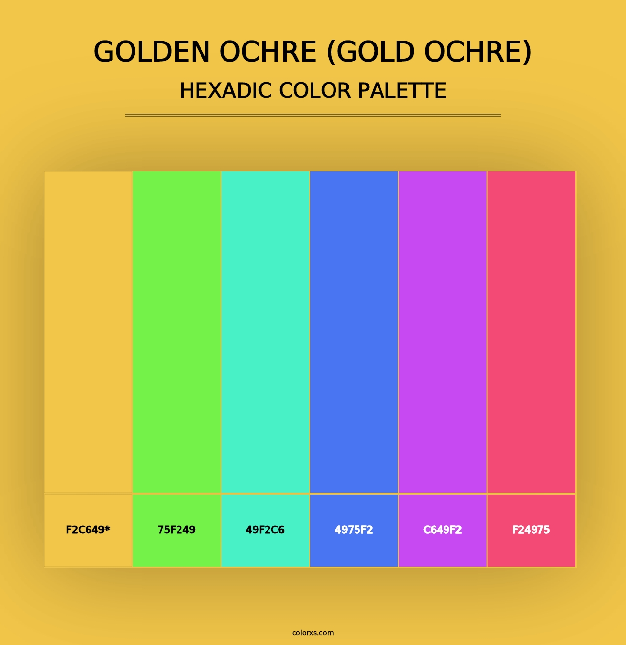 Golden Ochre (Gold Ochre) - Hexadic Color Palette