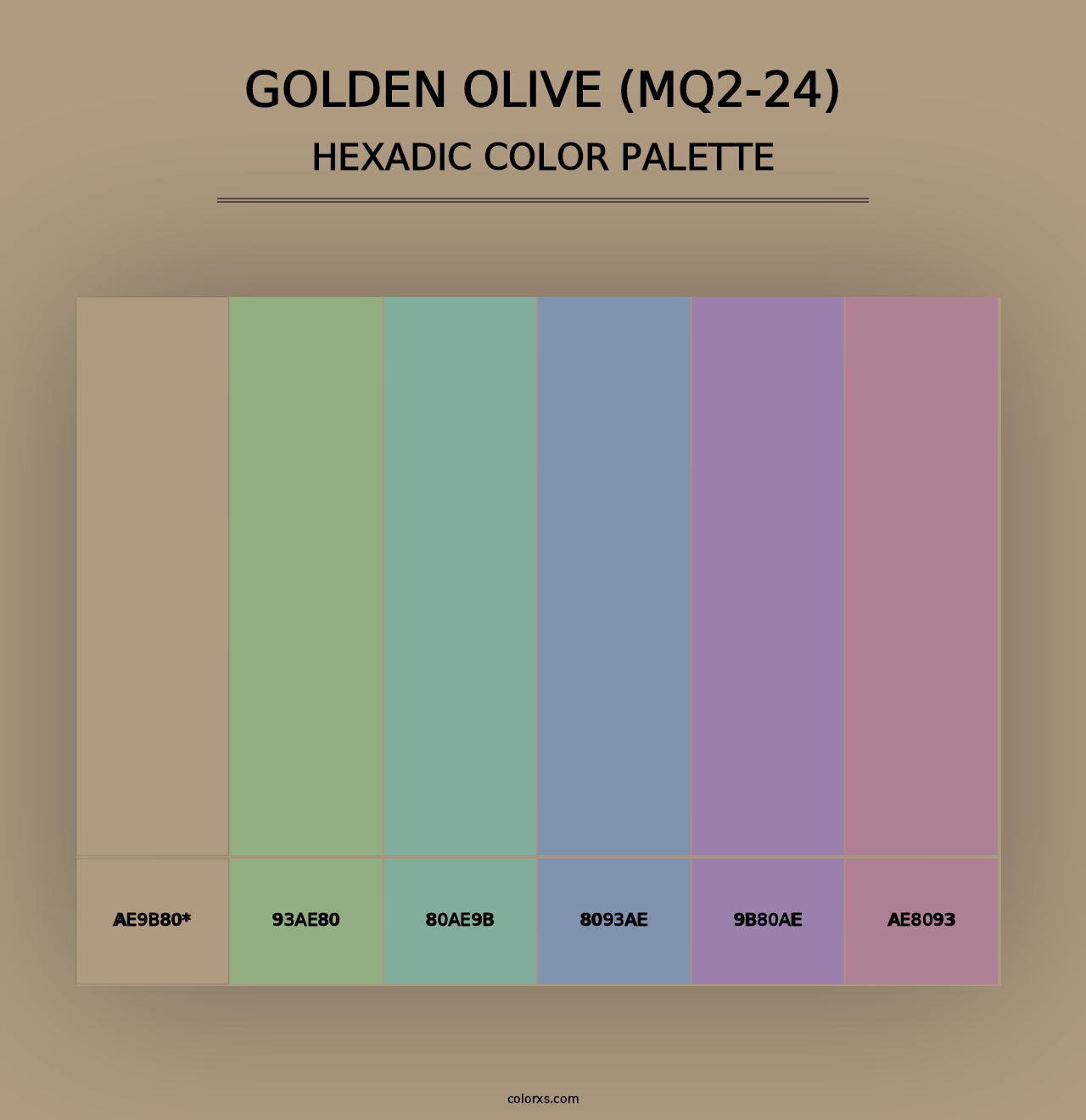 Golden Olive (MQ2-24) - Hexadic Color Palette