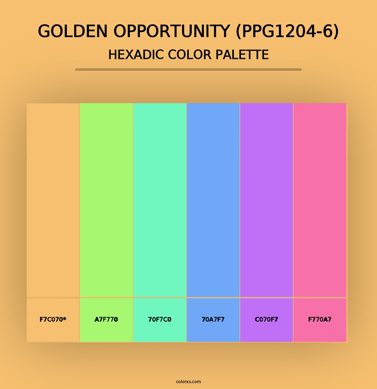 Golden Opportunity (PPG1204-6) - Hexadic Color Palette