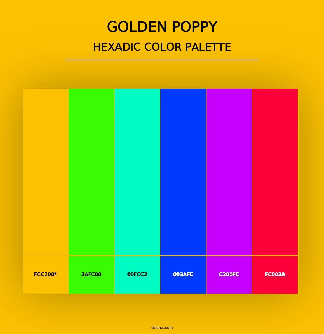 Golden Poppy - Hexadic Color Palette