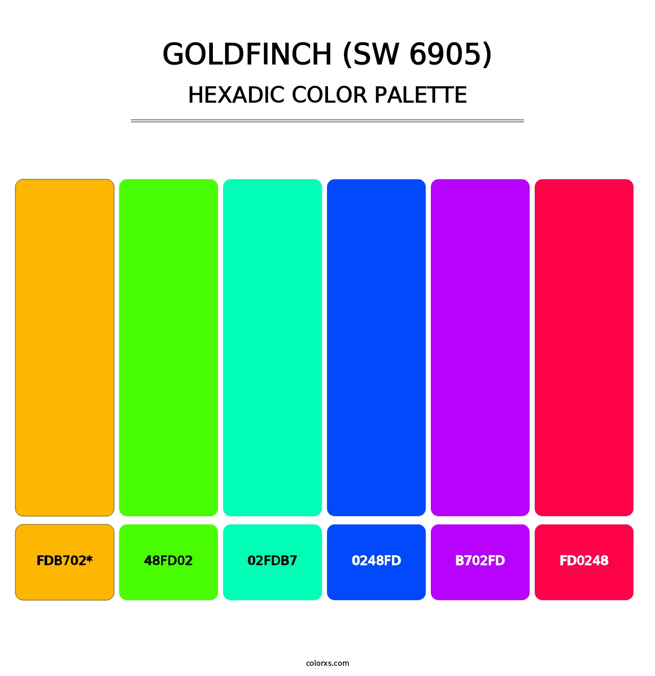 Goldfinch (SW 6905) - Hexadic Color Palette