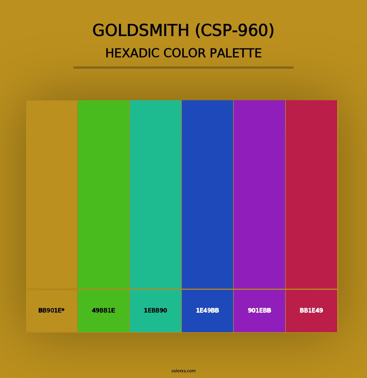 Goldsmith (CSP-960) - Hexadic Color Palette