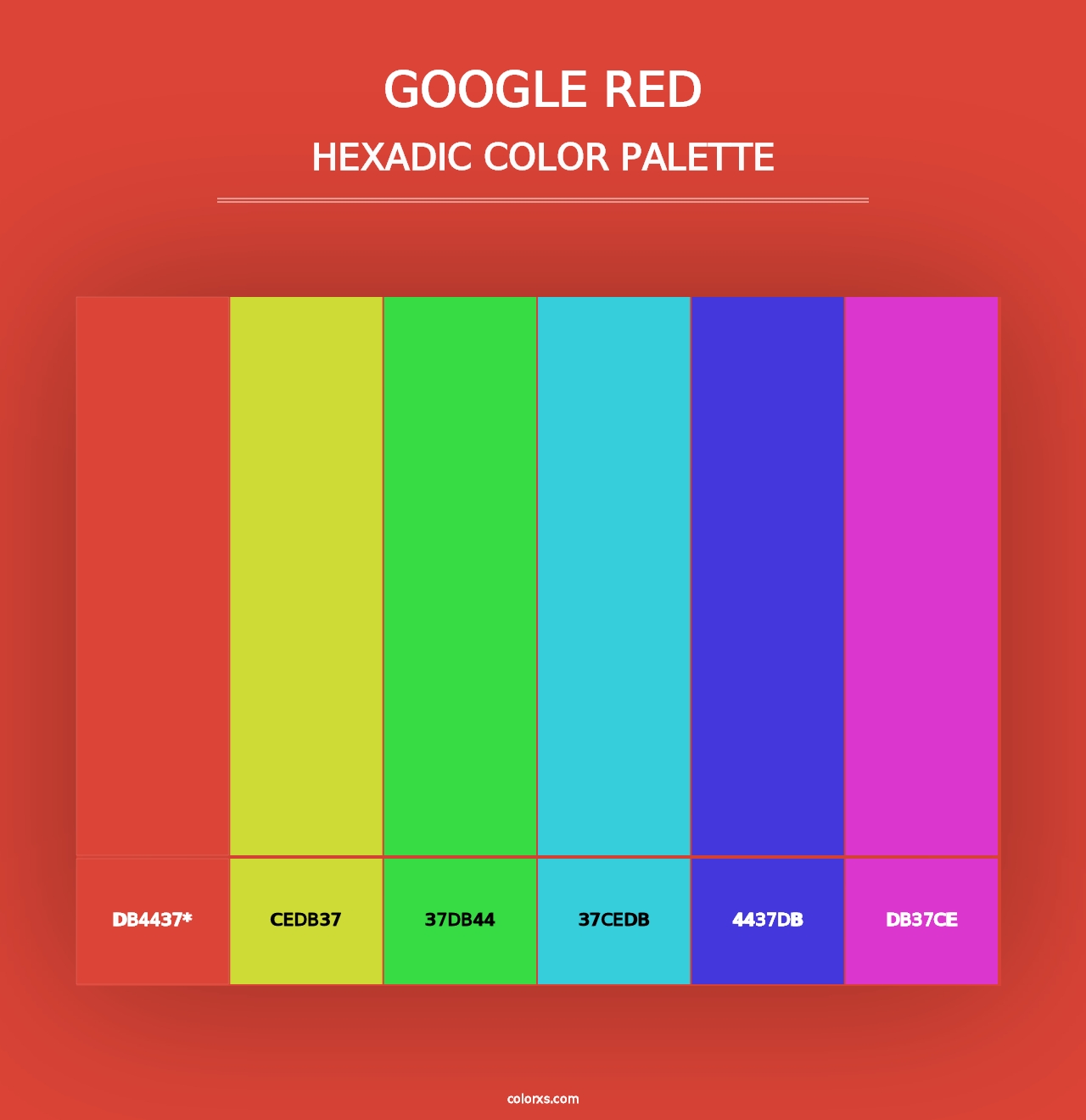 Google Red - Hexadic Color Palette