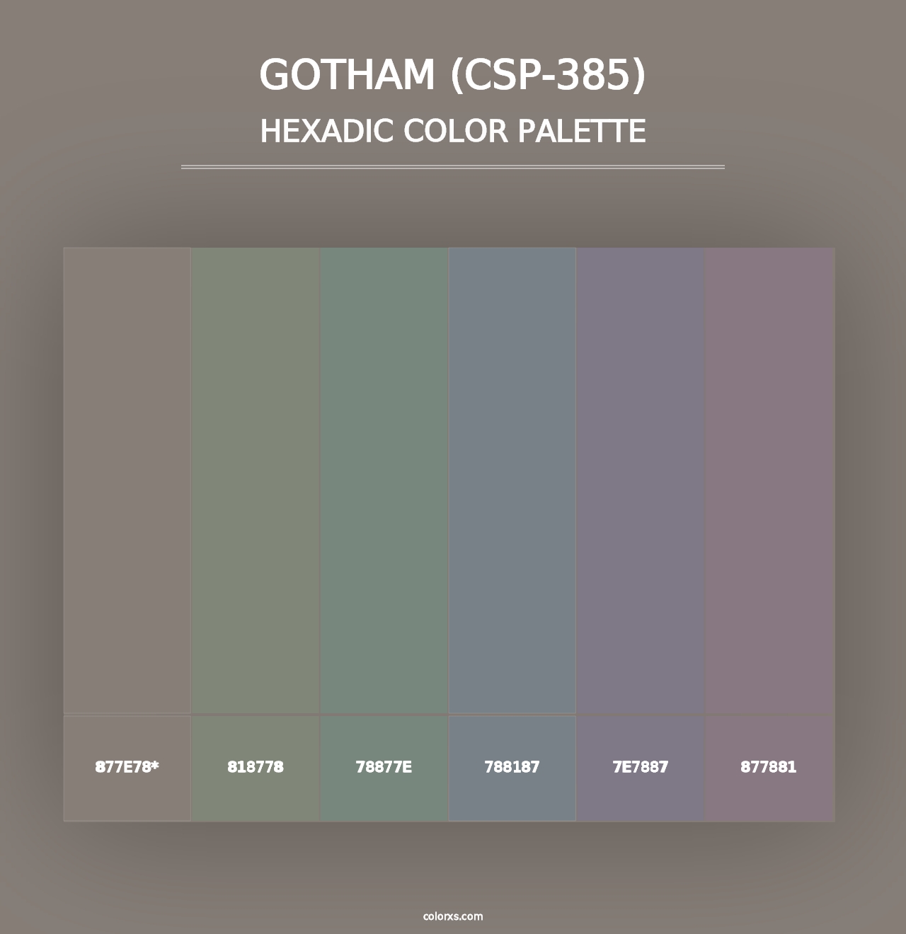 Gotham (CSP-385) - Hexadic Color Palette