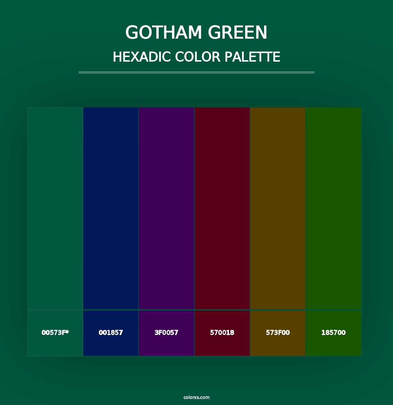 Gotham Green - Hexadic Color Palette