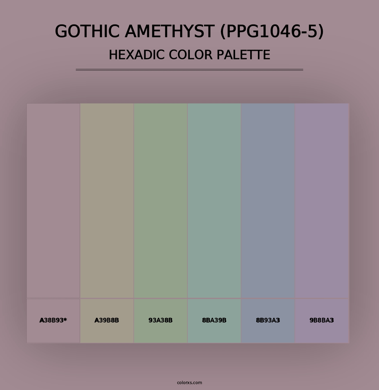 Gothic Amethyst (PPG1046-5) - Hexadic Color Palette