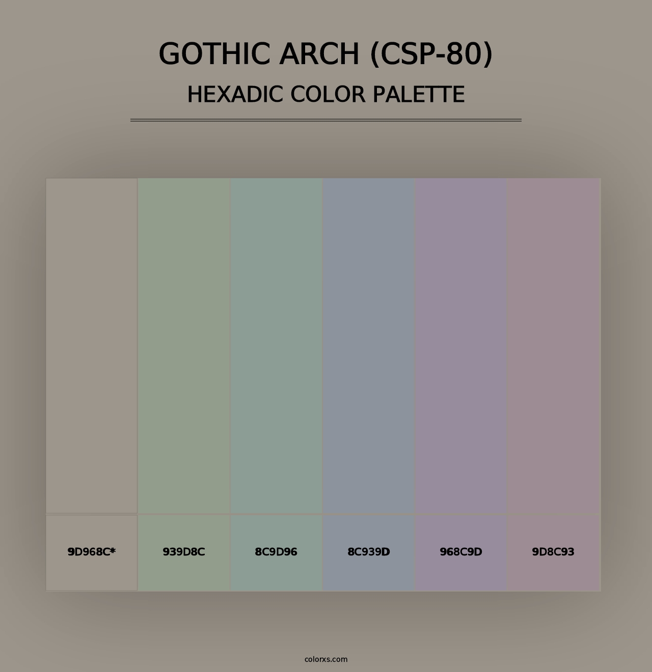 Gothic Arch (CSP-80) - Hexadic Color Palette