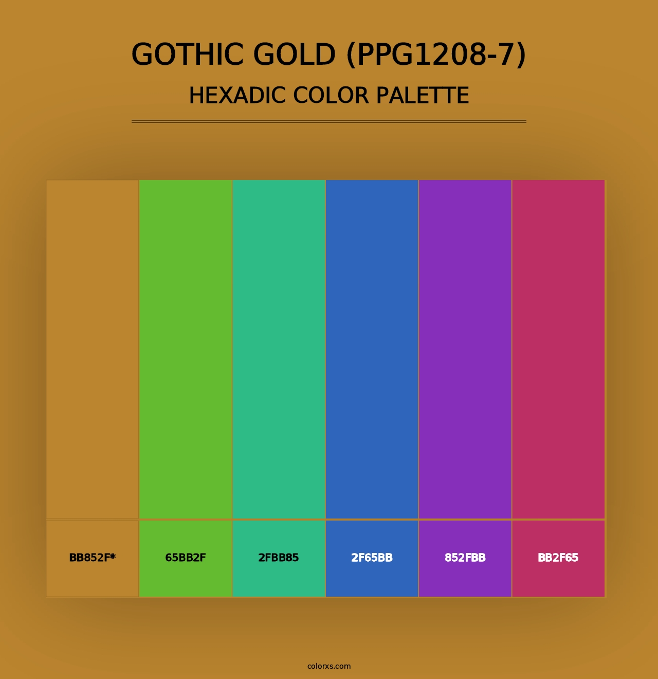 Gothic Gold (PPG1208-7) - Hexadic Color Palette