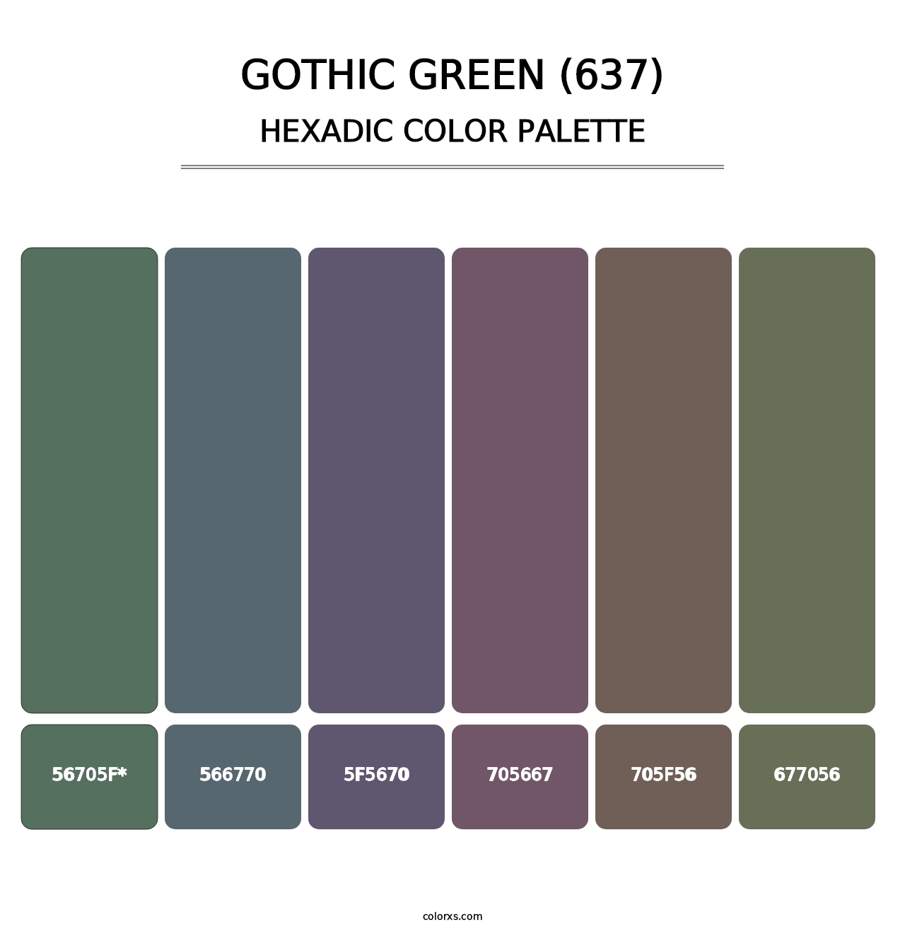 Gothic Green (637) - Hexadic Color Palette