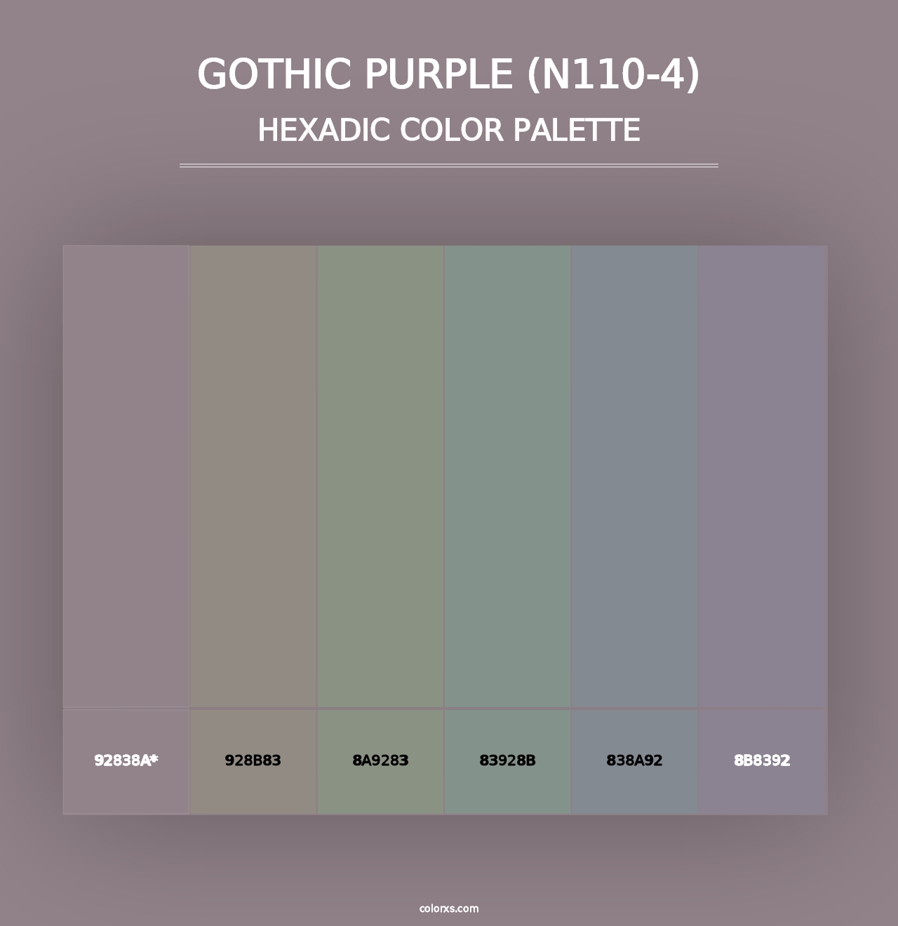 Gothic Purple (N110-4) - Hexadic Color Palette