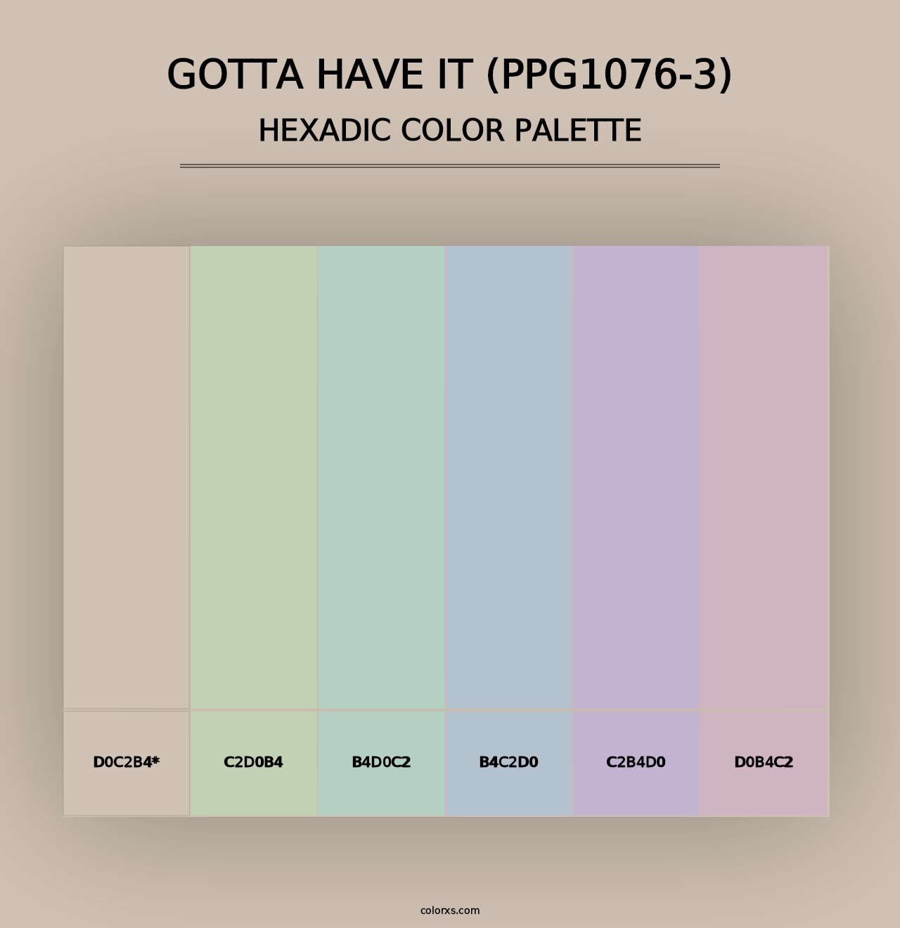 Gotta Have It (PPG1076-3) - Hexadic Color Palette