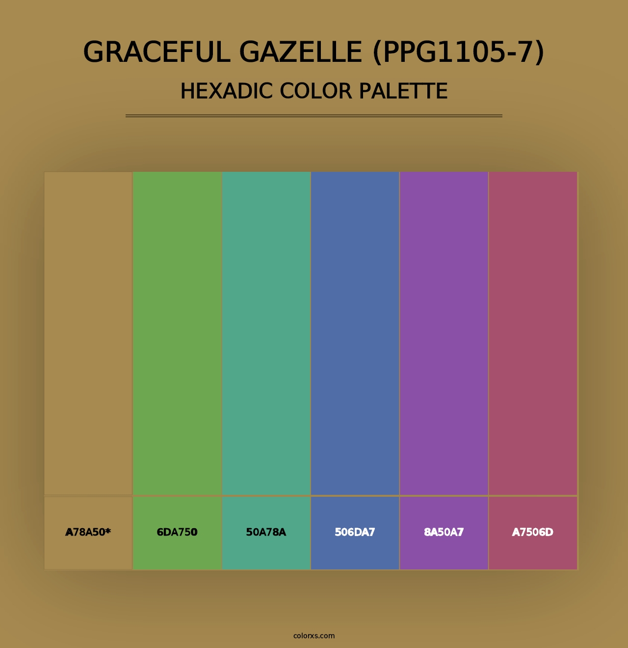 Graceful Gazelle (PPG1105-7) - Hexadic Color Palette