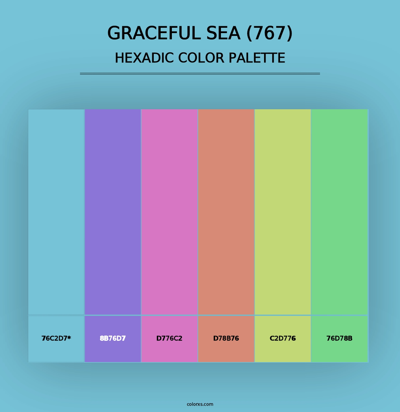 Graceful Sea (767) - Hexadic Color Palette