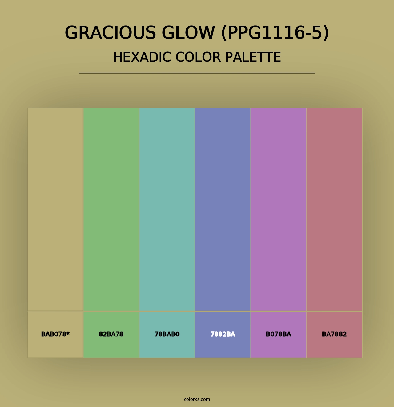 Gracious Glow (PPG1116-5) - Hexadic Color Palette