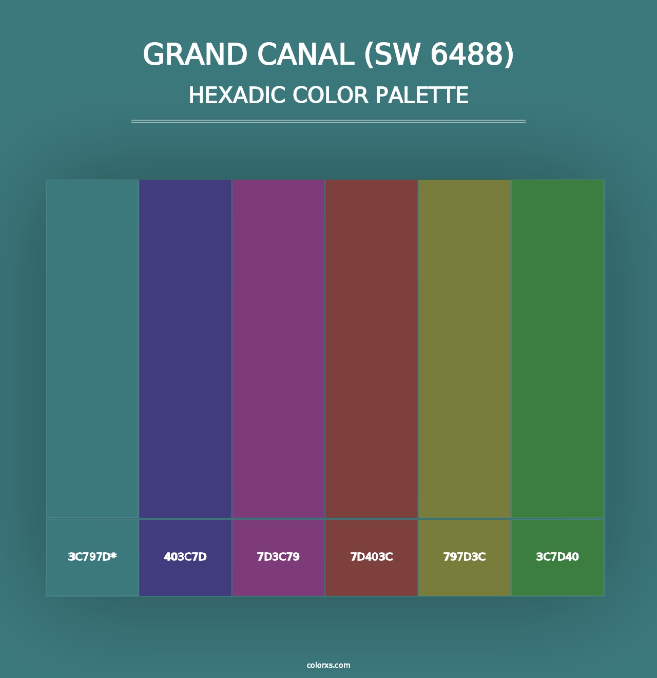 Grand Canal (SW 6488) - Hexadic Color Palette