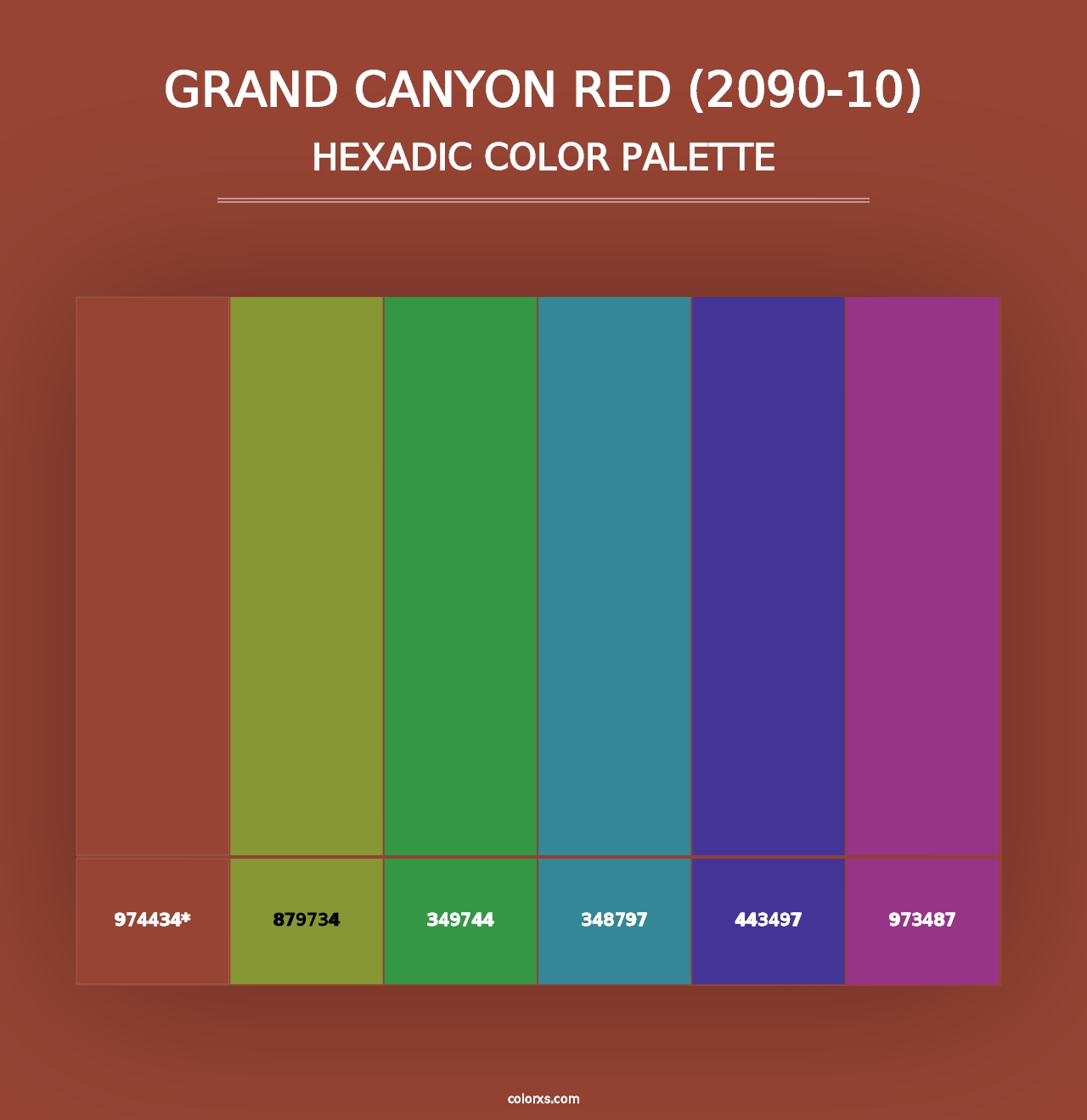 Grand Canyon Red (2090-10) - Hexadic Color Palette