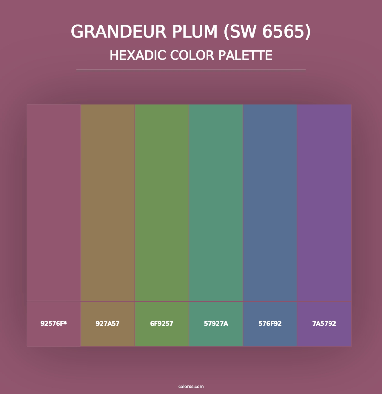 Grandeur Plum (SW 6565) - Hexadic Color Palette