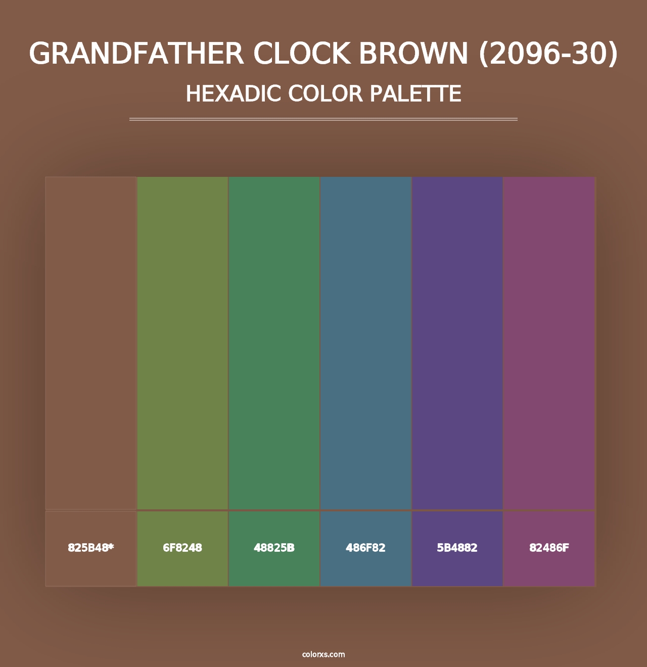 Grandfather Clock Brown (2096-30) - Hexadic Color Palette